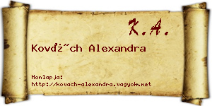 Kovách Alexandra névjegykártya