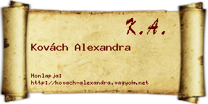Kovách Alexandra névjegykártya