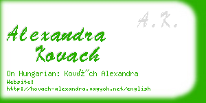 alexandra kovach business card